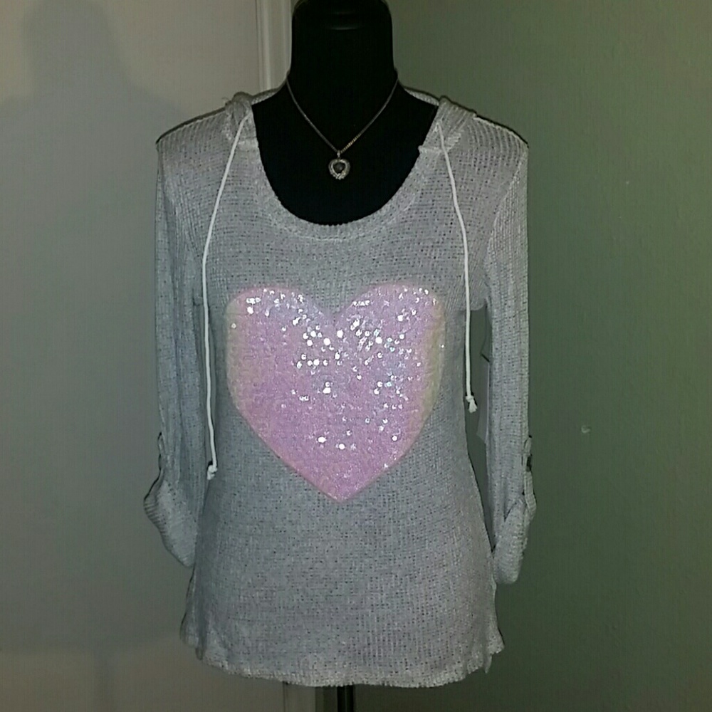 Sequined thermal hoodie